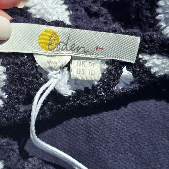 Boden Elana Crochet Navy and White dress, EUC, size 10. - Picture 11 of 14